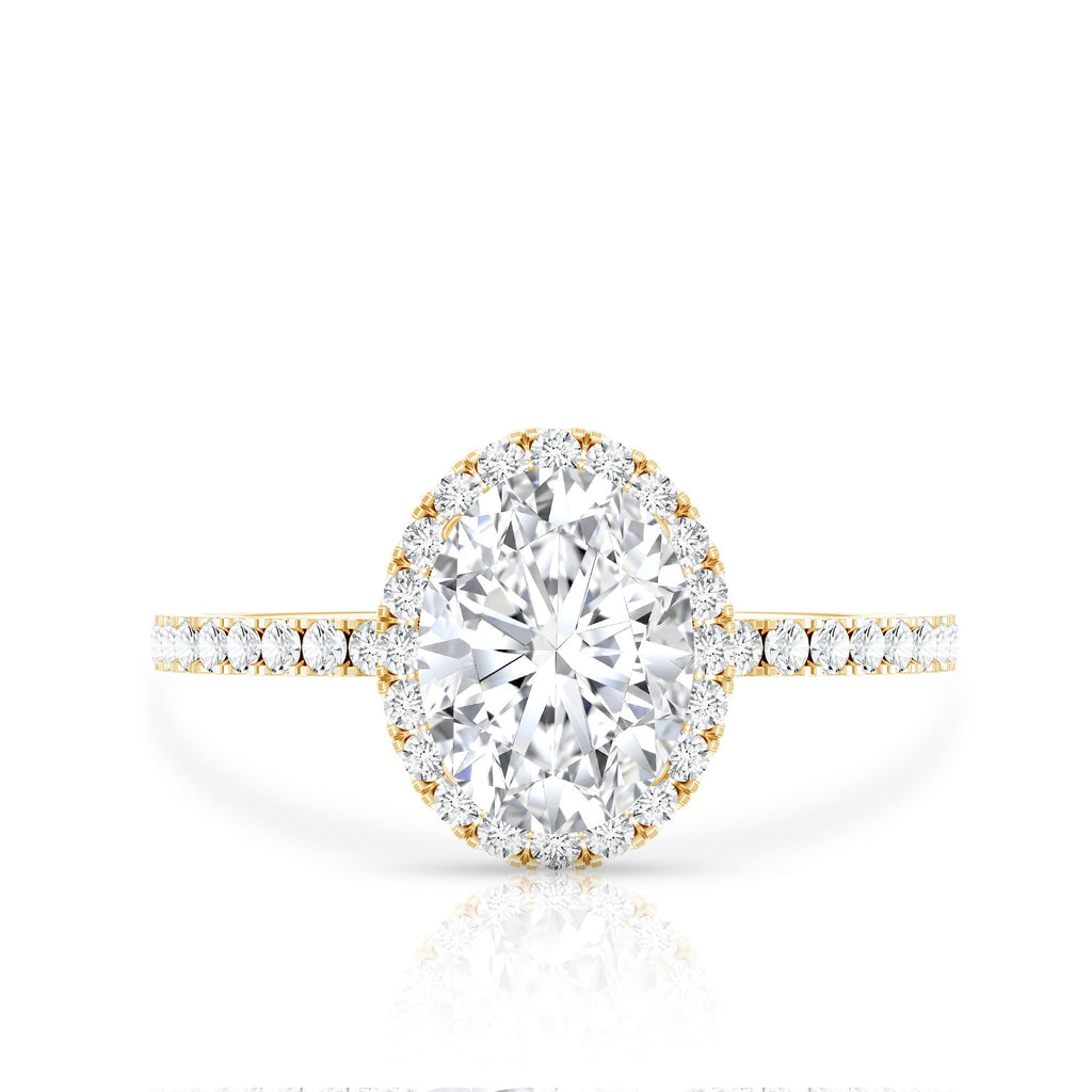 Brilliant Cut Moissanite Oblong Engagement Ring With Certificate