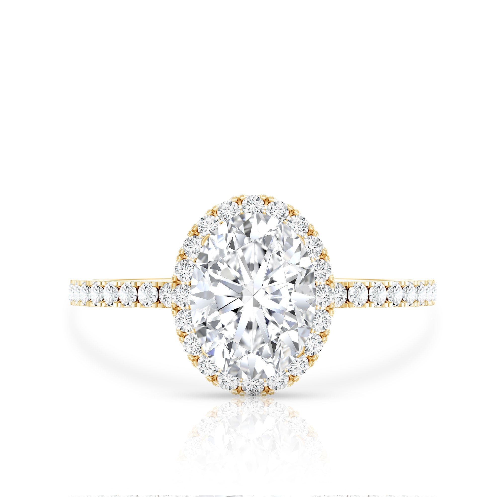 Brilliant Cut Moissanite Oblong Engagement Ring With Certificate