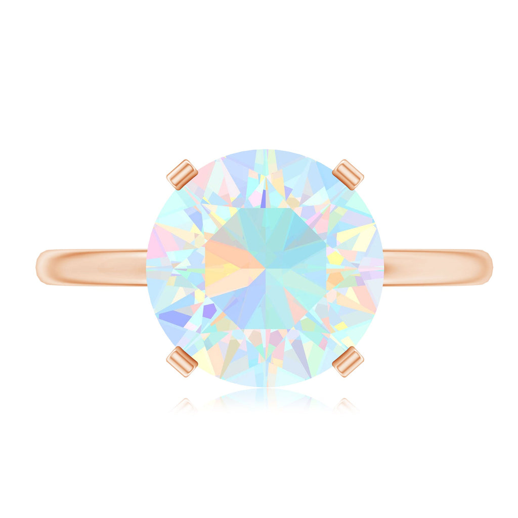 Classic 2 Carat Solitaire Ethiopian Opal October Birthstone Engagement Ring
