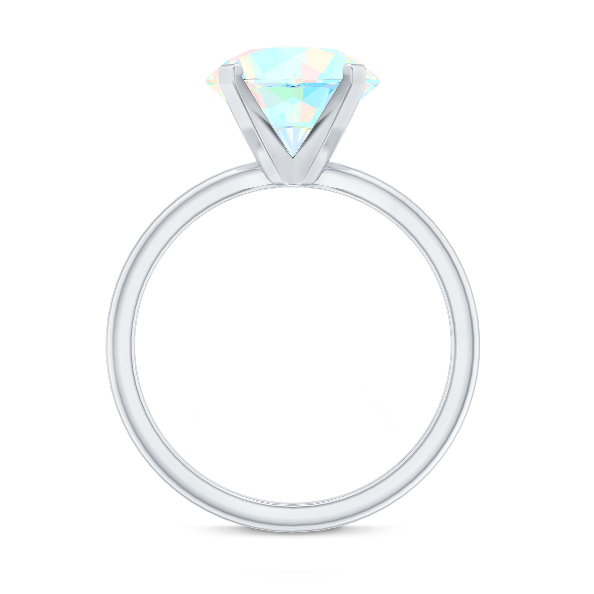 Classic 2 Carat Solitaire Ethiopian Opal October Birthstone Engagement Ring