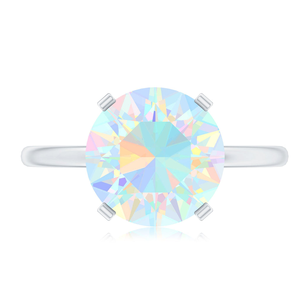 Classic 2 Carat Solitaire Ethiopian Opal October Birthstone Engagement Ring