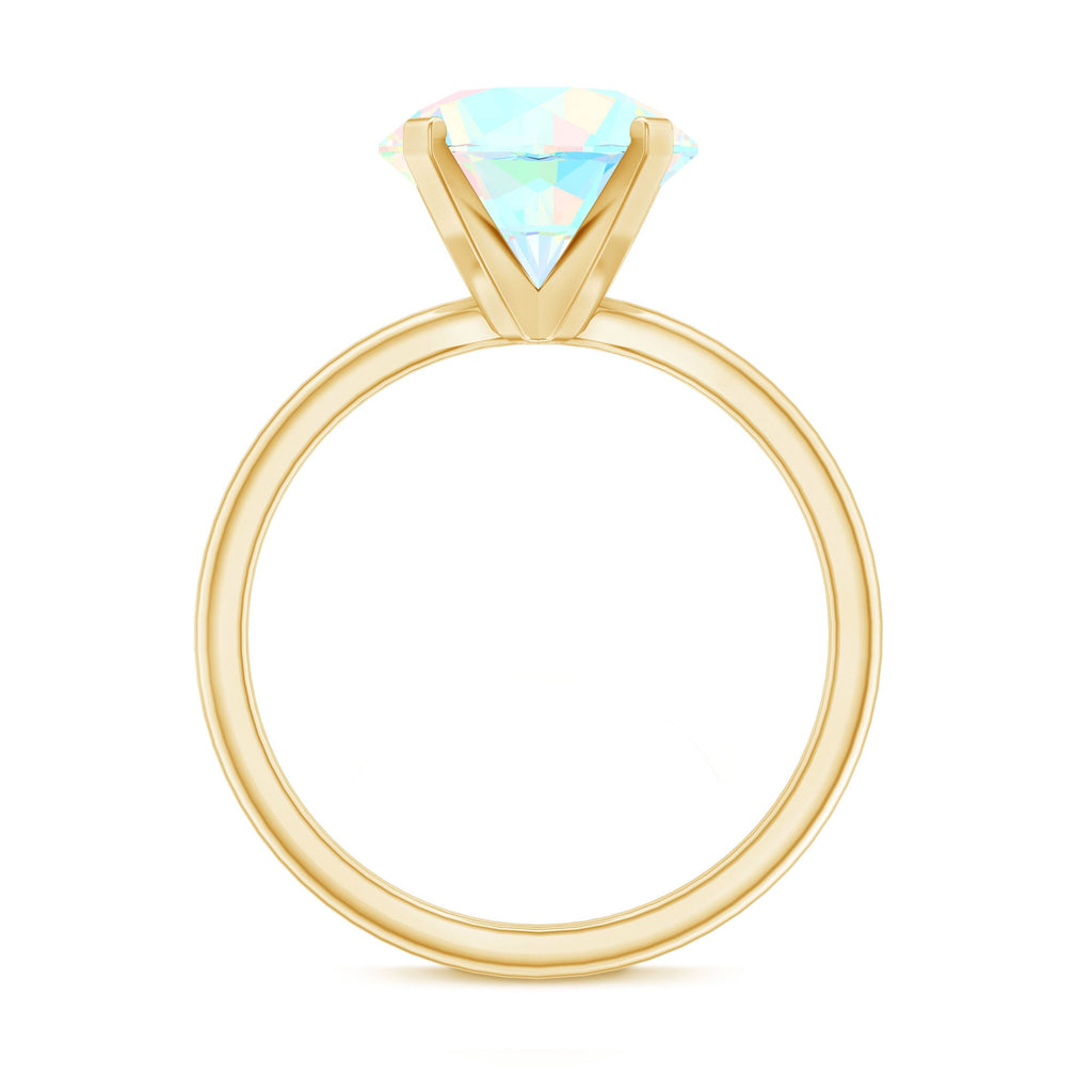 Classic 2 Carat Solitaire Ethiopian Opal October Birthstone Engagement Ring