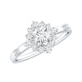 Round Moissanite Engagement Ring with Halo