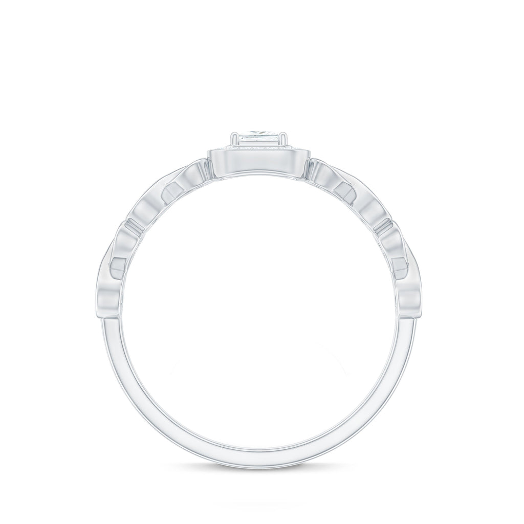 Certified Princess Cut Moissanite Infinity Engagement Ring