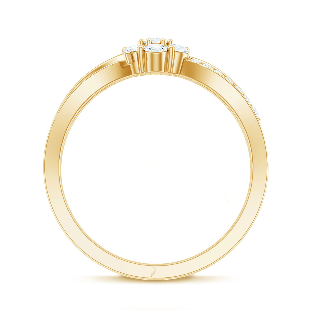 Certified Moissanite Flower Engagement Ring in Infinity Shank