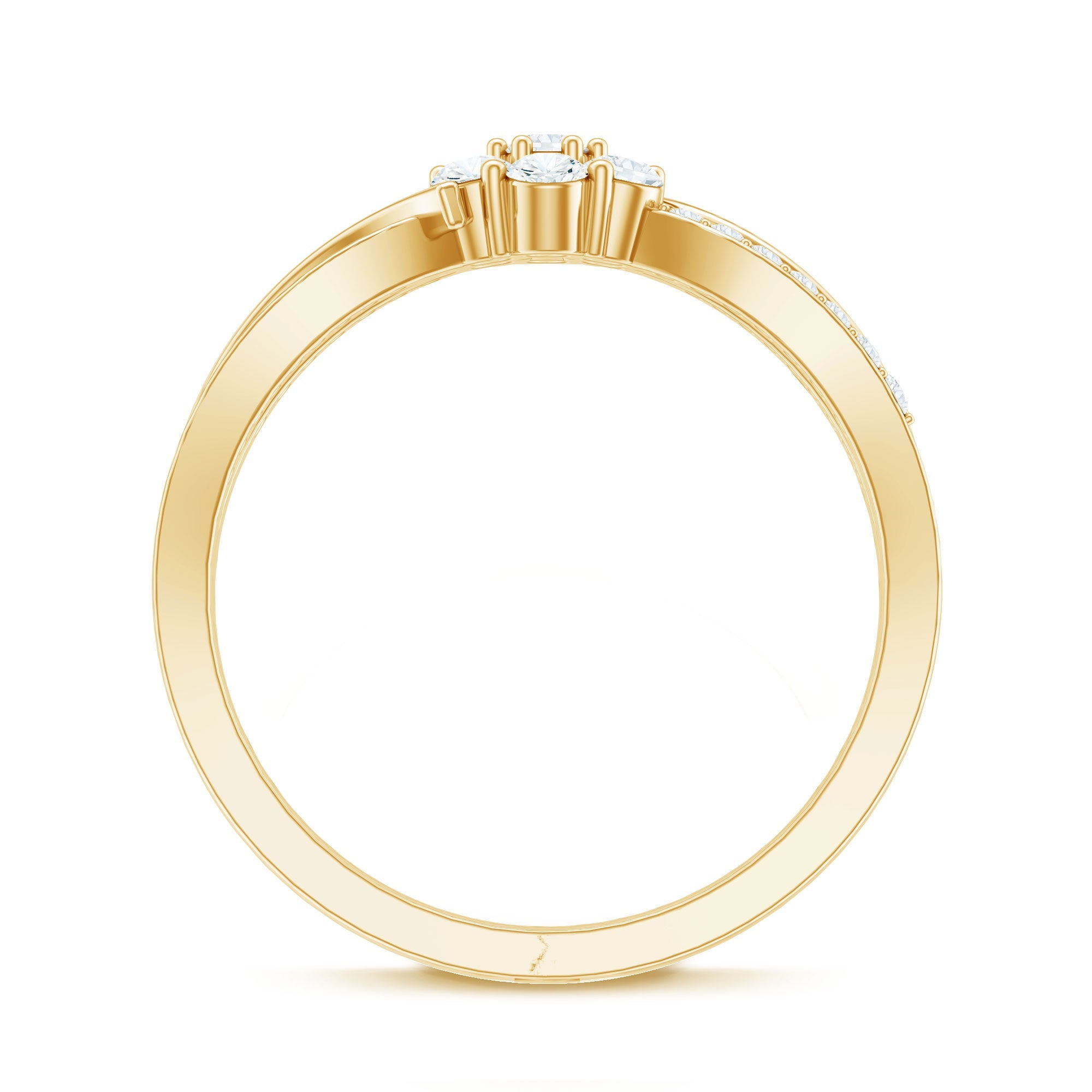 Certified Moissanite Flower Engagement Ring in Infinity Shank