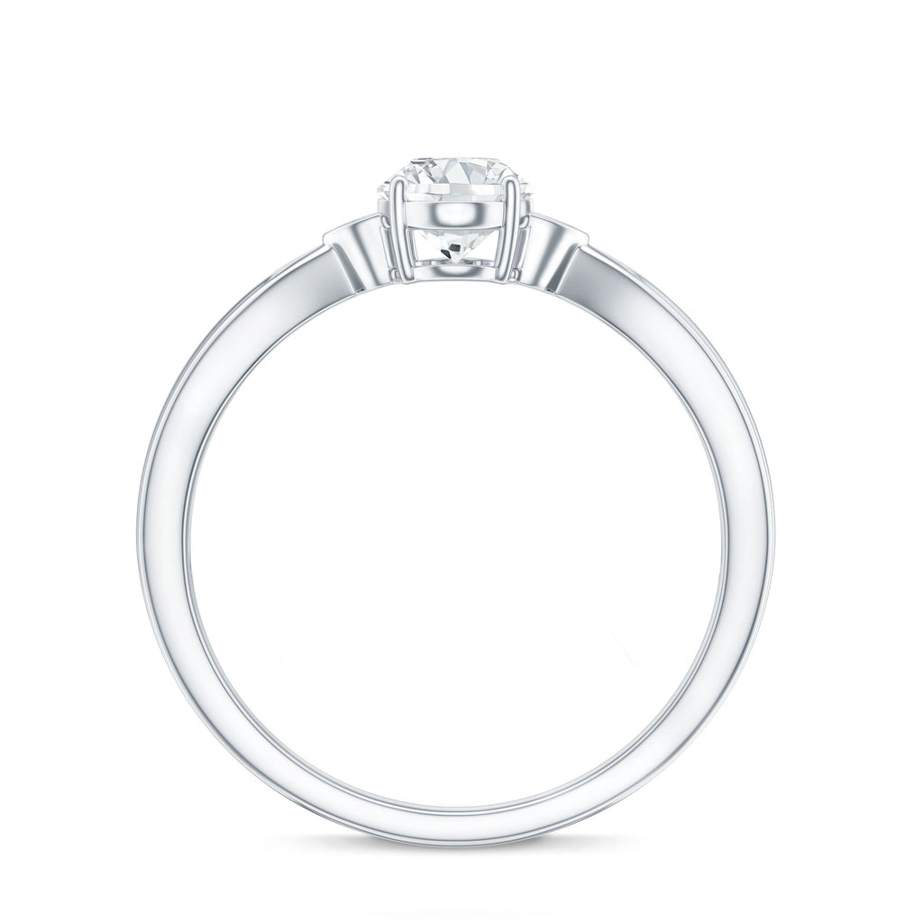 Oval Moissanite Solitaire Engagement Ring with Certificate