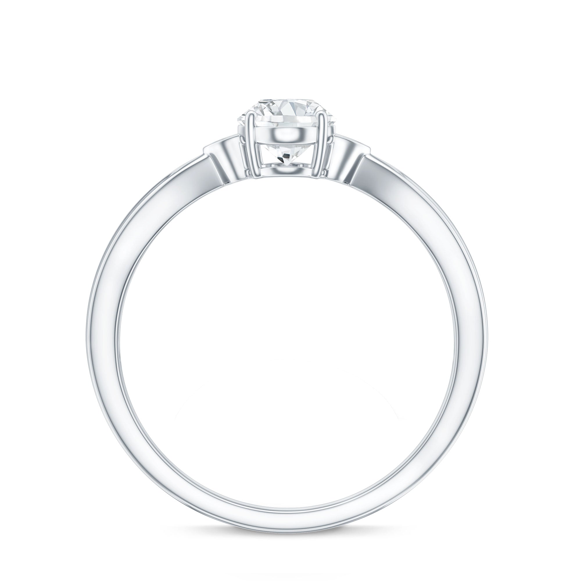Oval Moissanite Solitaire Engagement Ring with Certificate