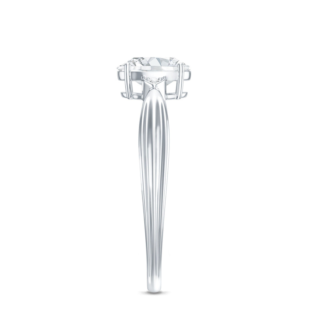 Oval Moissanite Solitaire Engagement Ring with Certificate