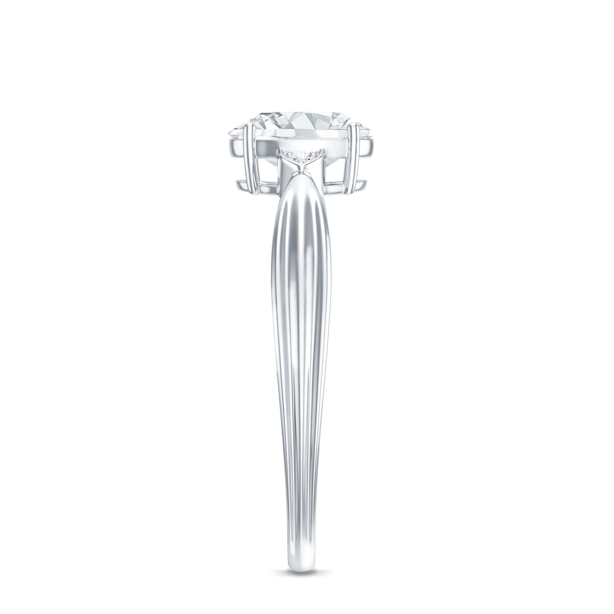 Oval Moissanite Solitaire Engagement Ring with Certificate