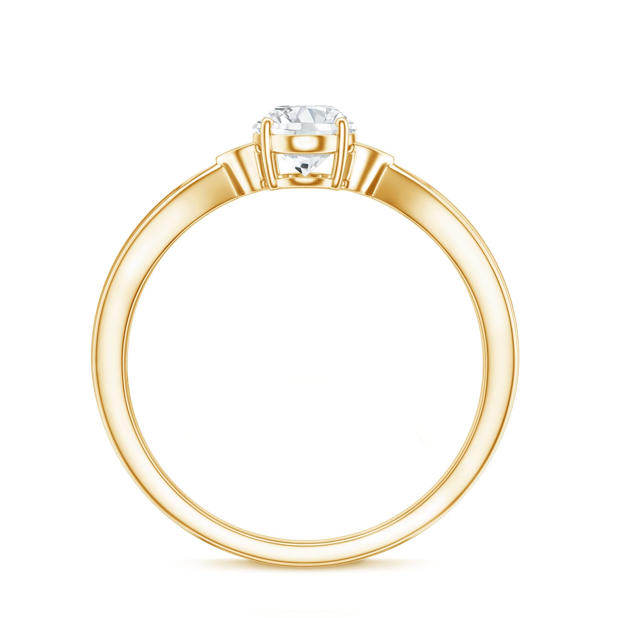 Oval Moissanite Solitaire Engagement Ring with Certificate