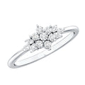 Certified Moissanite Flower Cluster Ring for Women