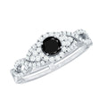 Certified 0.84 Carat Lab Grown Black Diamond Engagement Ring with White Diamond