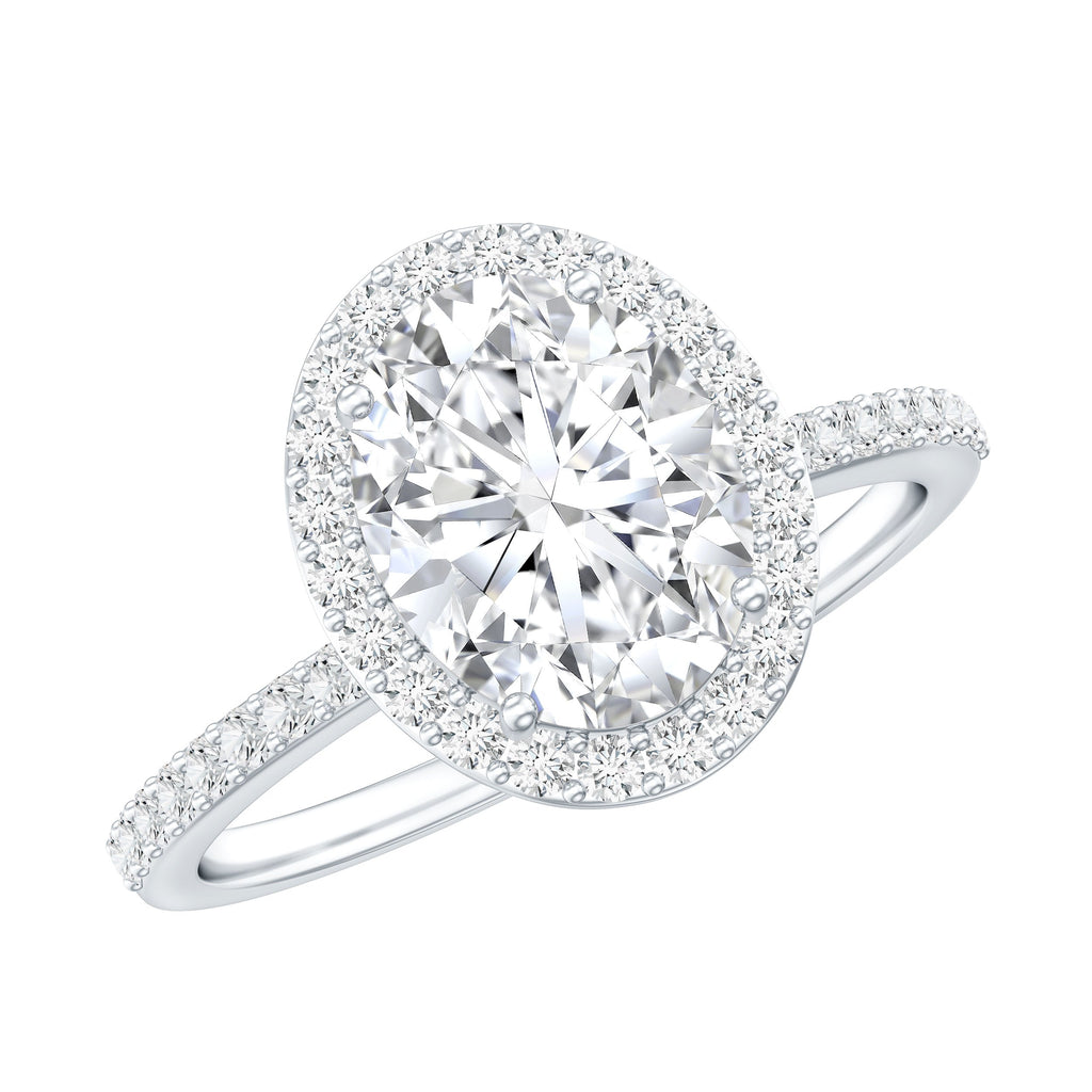 Oval Brilliant Cut Moissanite Classic Engagement Ring
