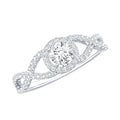 Round Shape Moissanite Crossover Engagement Ring for Women