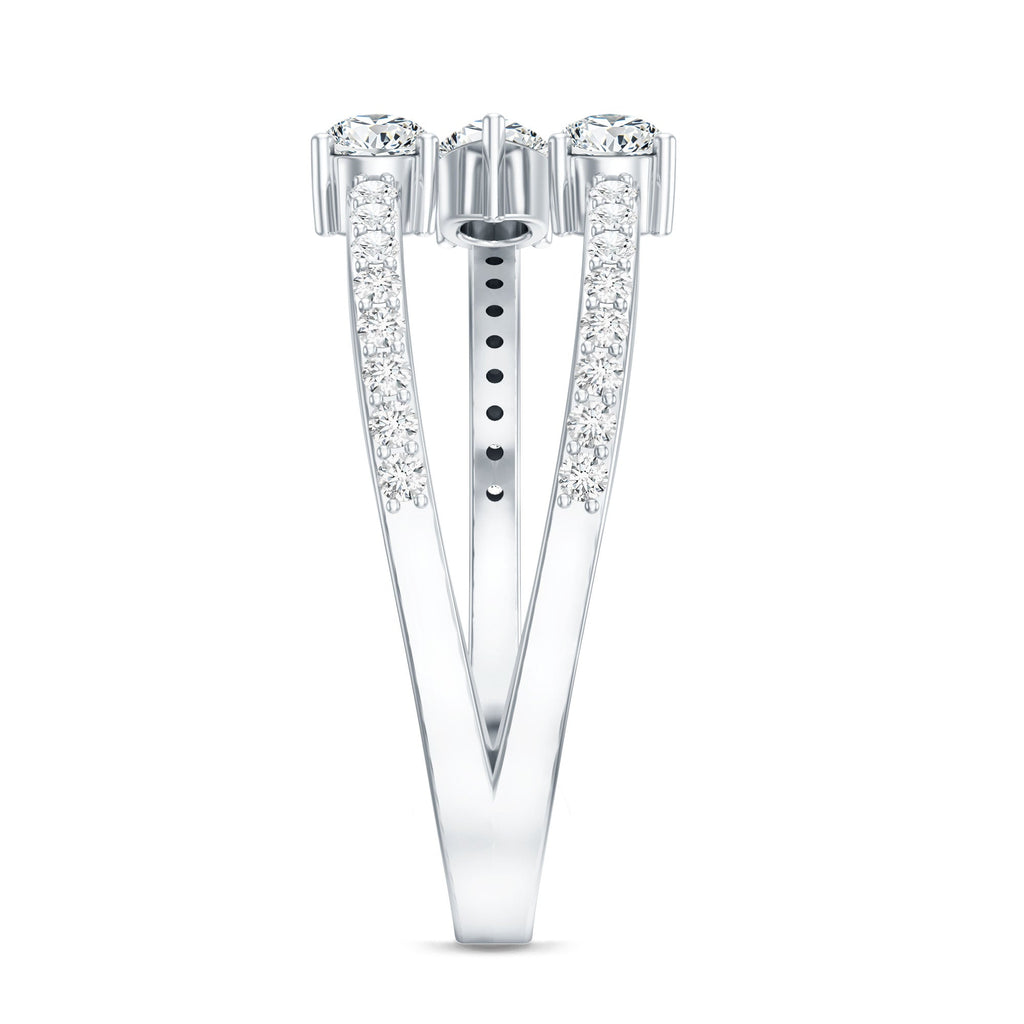 East West Style Moissanite 3 Stone Wrap Ring