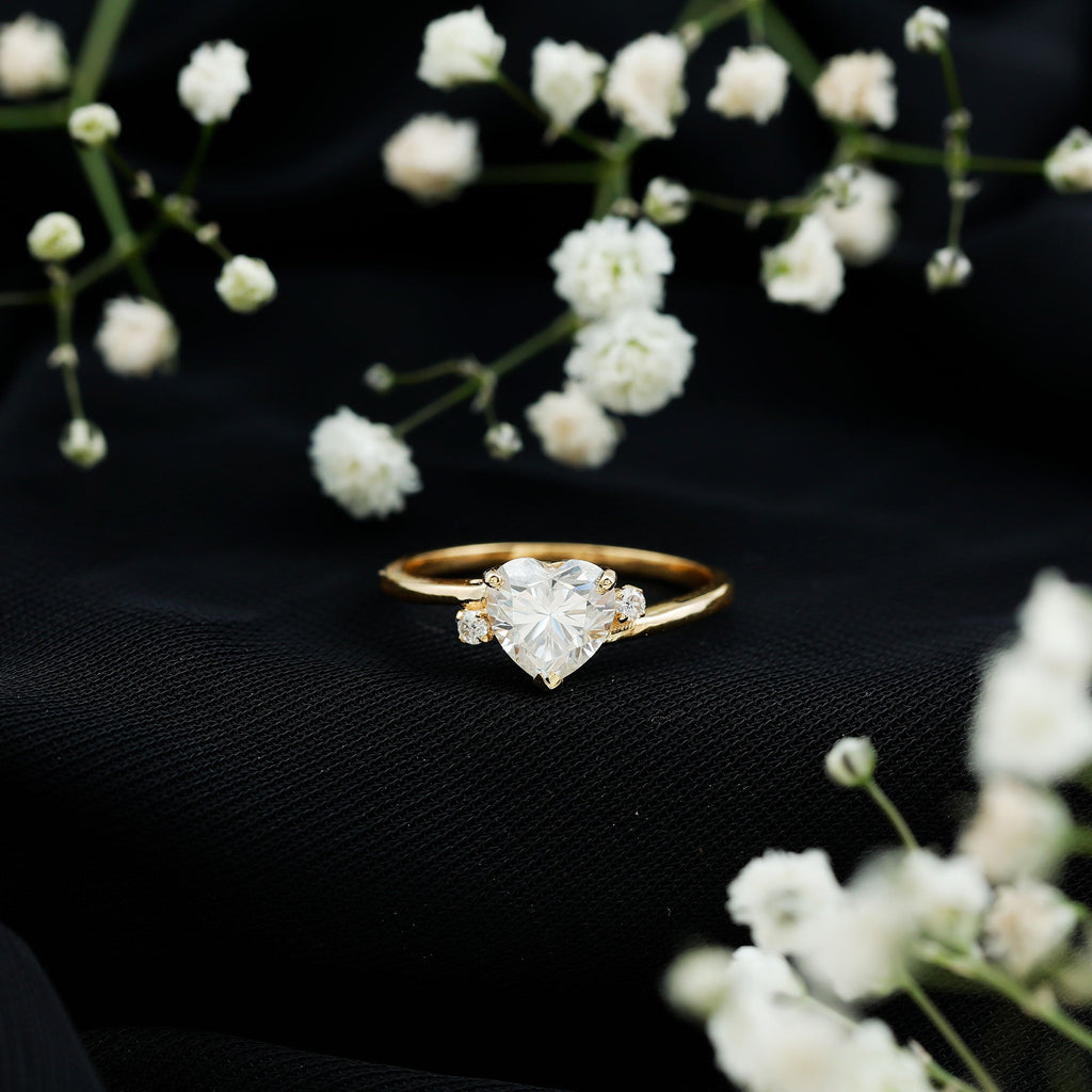 1.5 Carat Solitaire Moissanite Heart Promise Ring