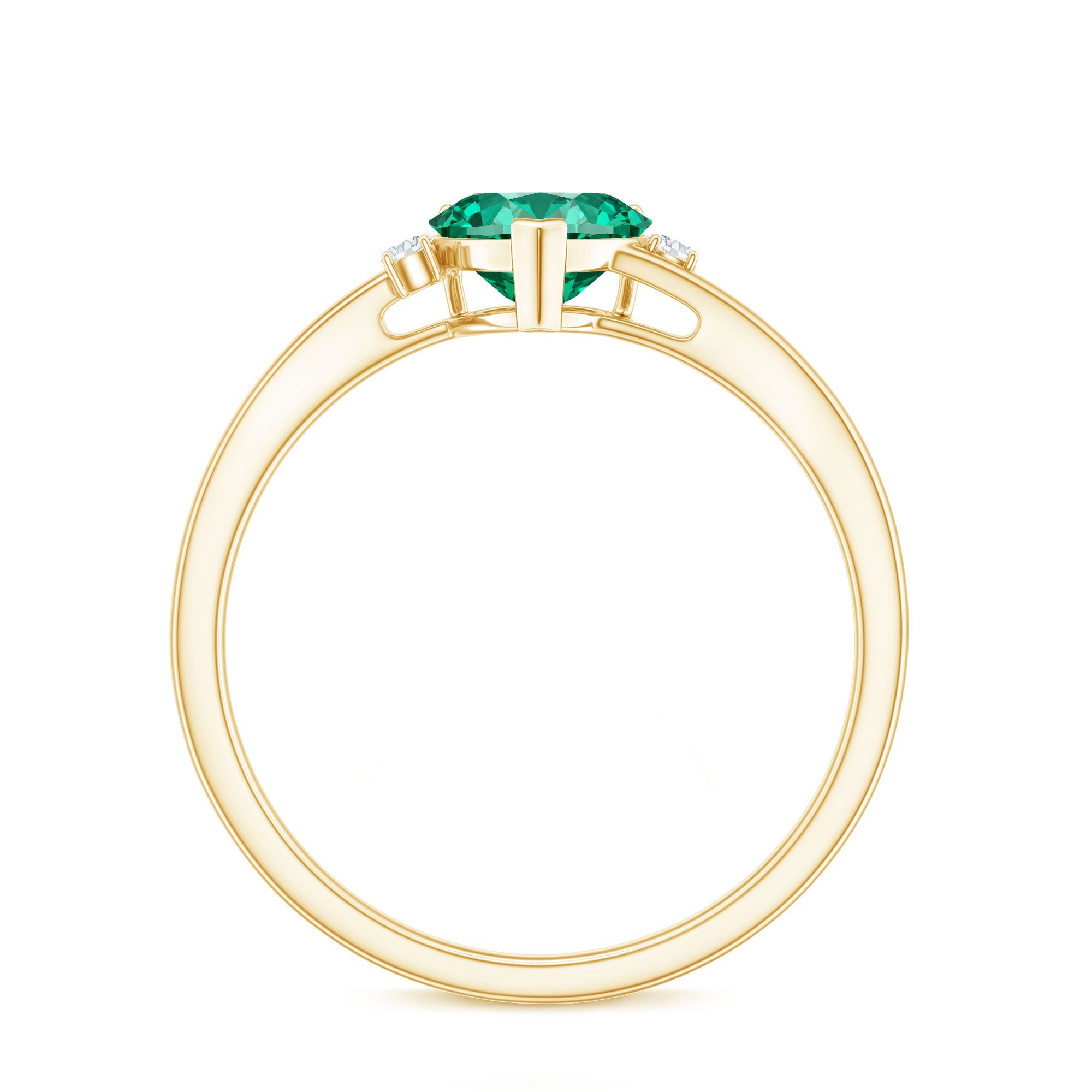 Certified Lab Grown Emerald Heart Shaped Promise Engagement Ring with Diamond