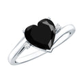 2 Carat Heart Shape Black Spinel Solitaire Engagement Ring