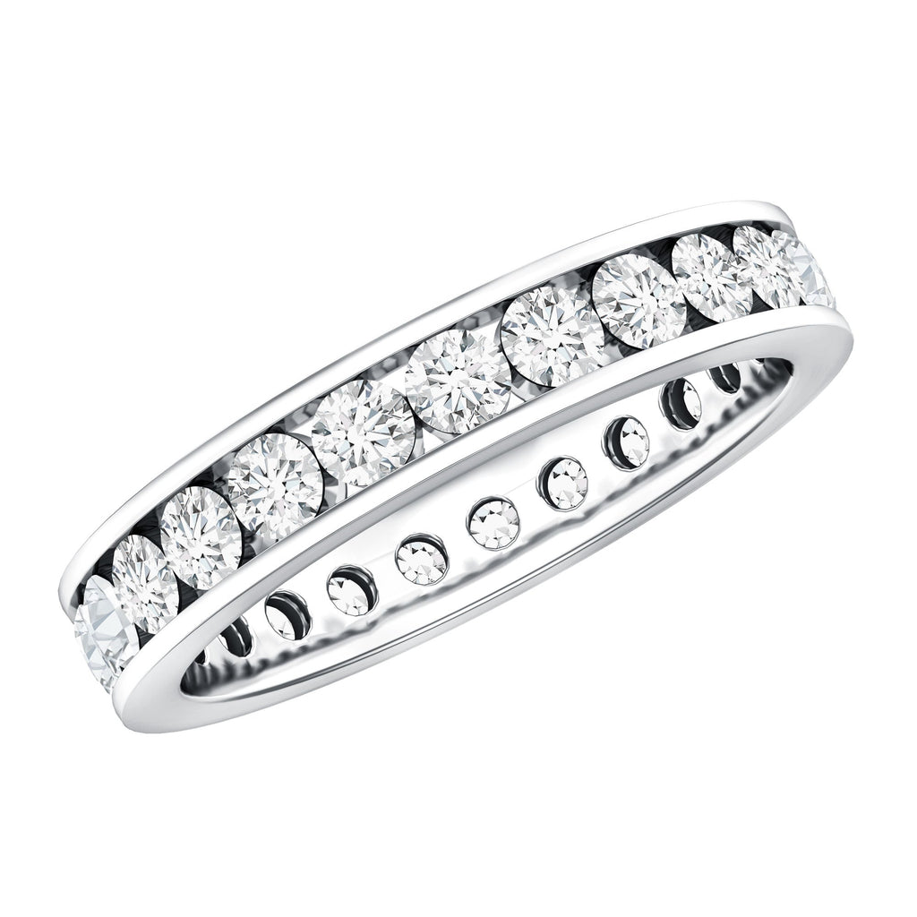 Channel Set Round Moissanite Full Eternity Band Ring