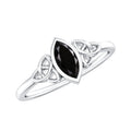 Marquise Shape Black Spinel Solitaire Promise Ring