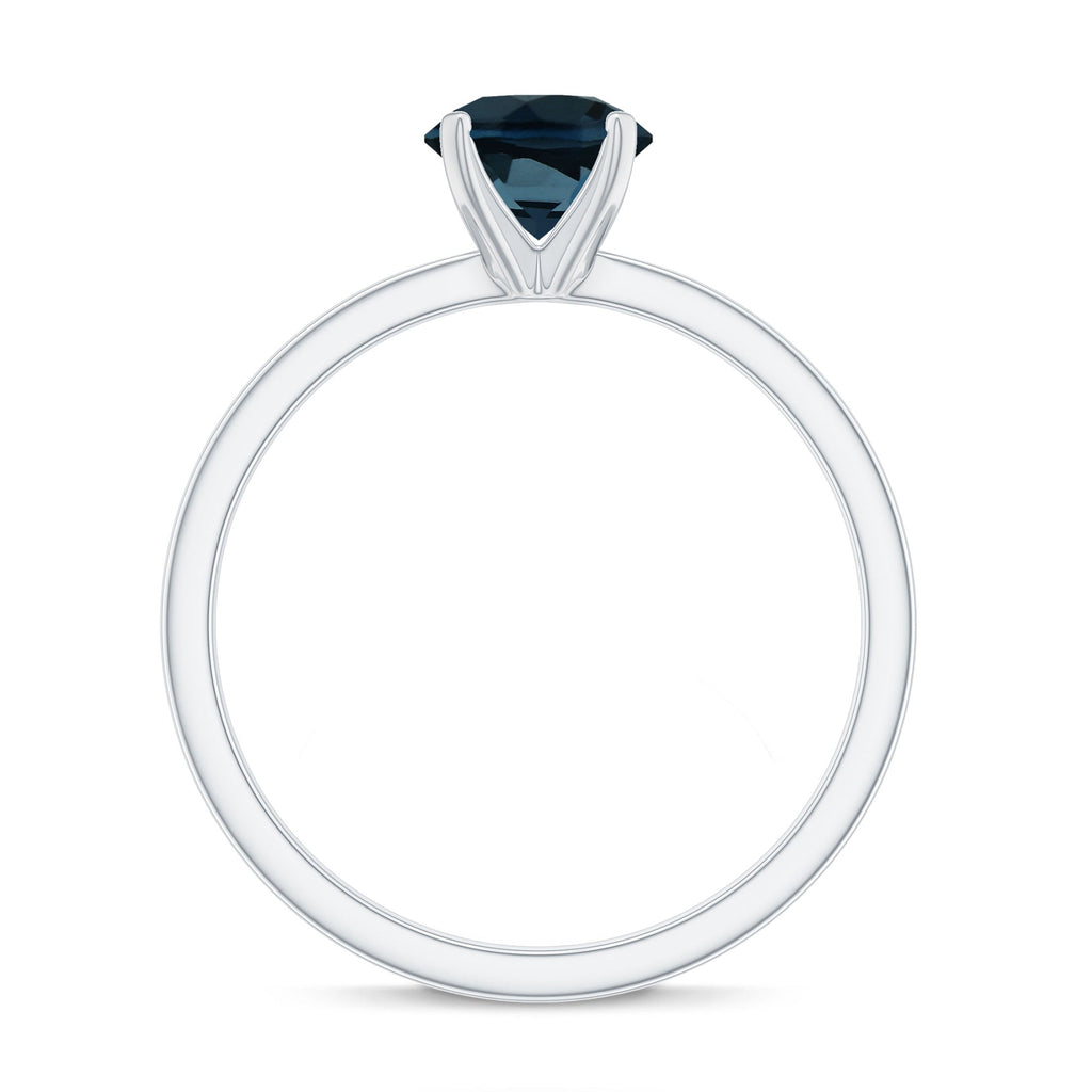 1.3 Carat Round London Blue Topaz Solitaire Ring With Certificate
