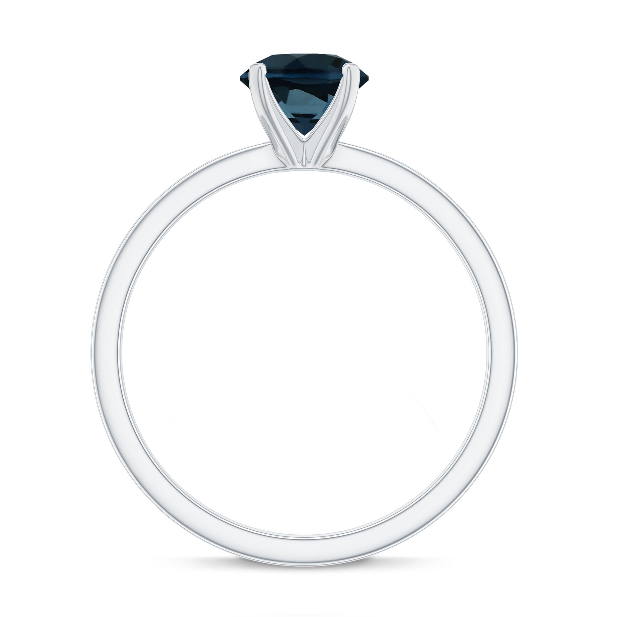 1.3 Carat Round London Blue Topaz Solitaire Ring With Certificate