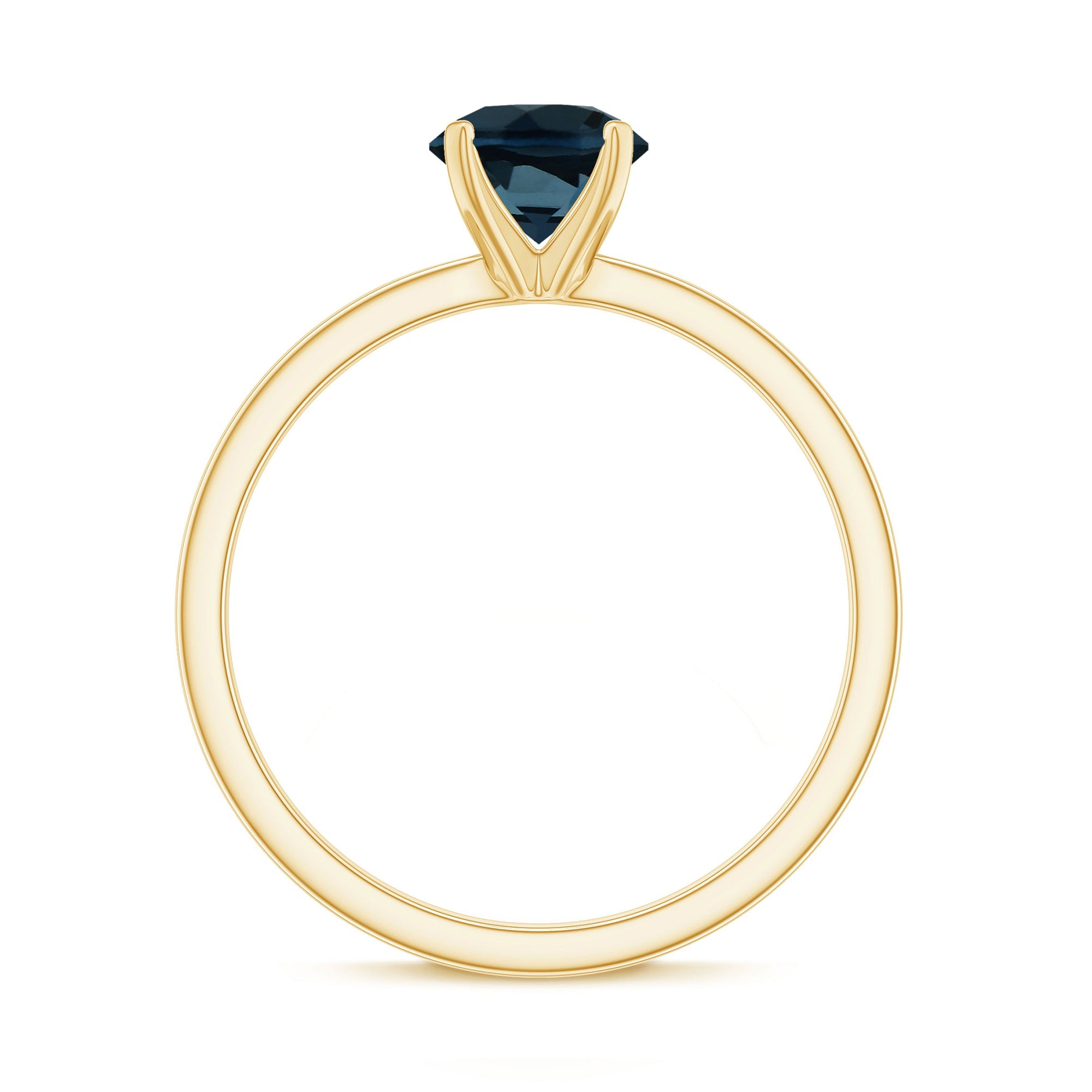 1.3 Carat Round London Blue Topaz Solitaire Ring With Certificate