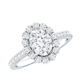 Certified 1.2 Carat Moissanite Oval Halo Engagement Ring for Women
