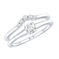 Round Cut Moissanite Engagement Ring with Wedding Band