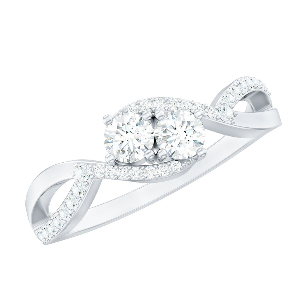 Toi Et Moi Round Moissanite Infinity Promise Ring