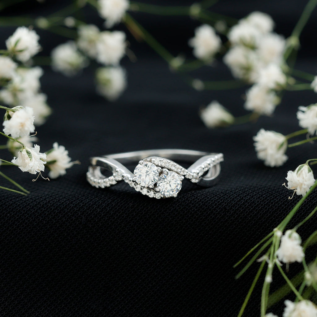 Toi Et Moi Round Moissanite Infinity Promise Ring