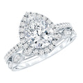 Certified Moissanite Teardrop Engagement Ring Set