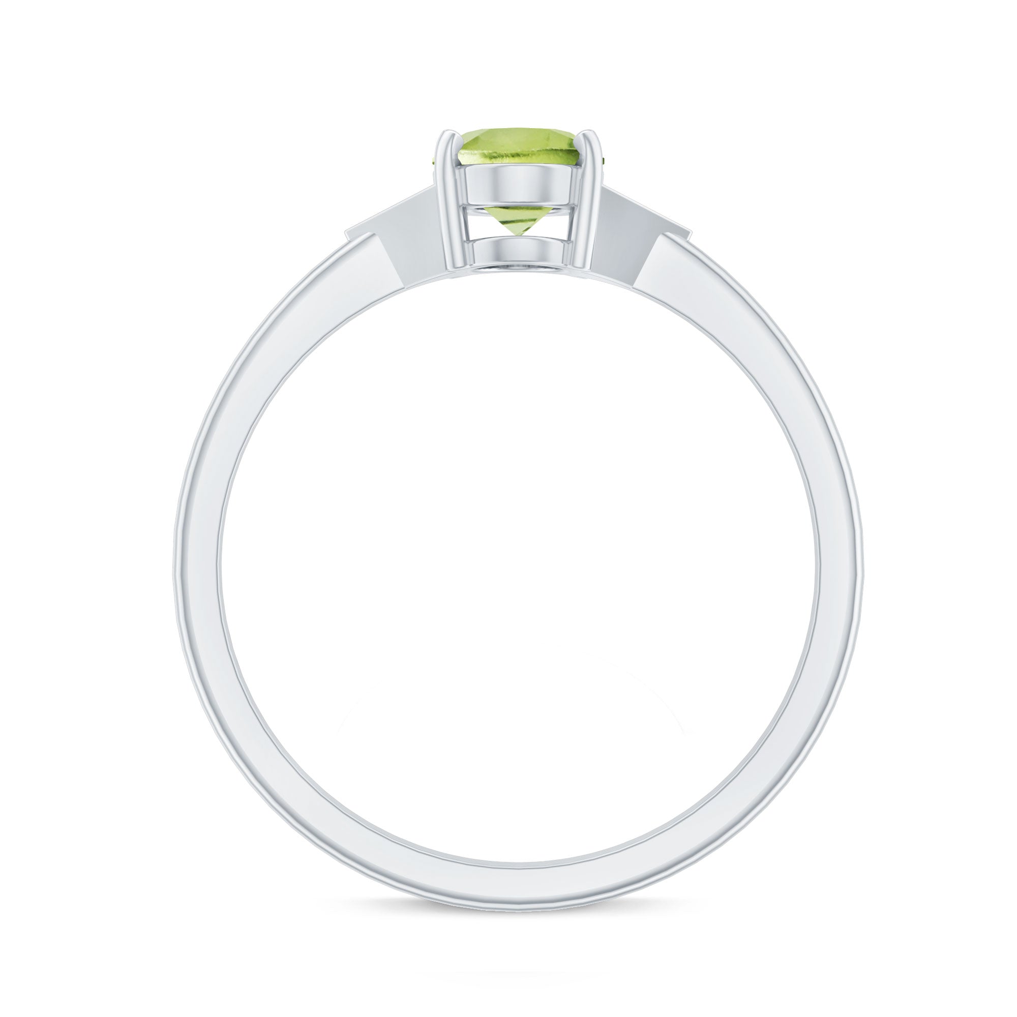 Natural Solitaire 1 Carat Peridot Oval Engagement Ring with Diamond