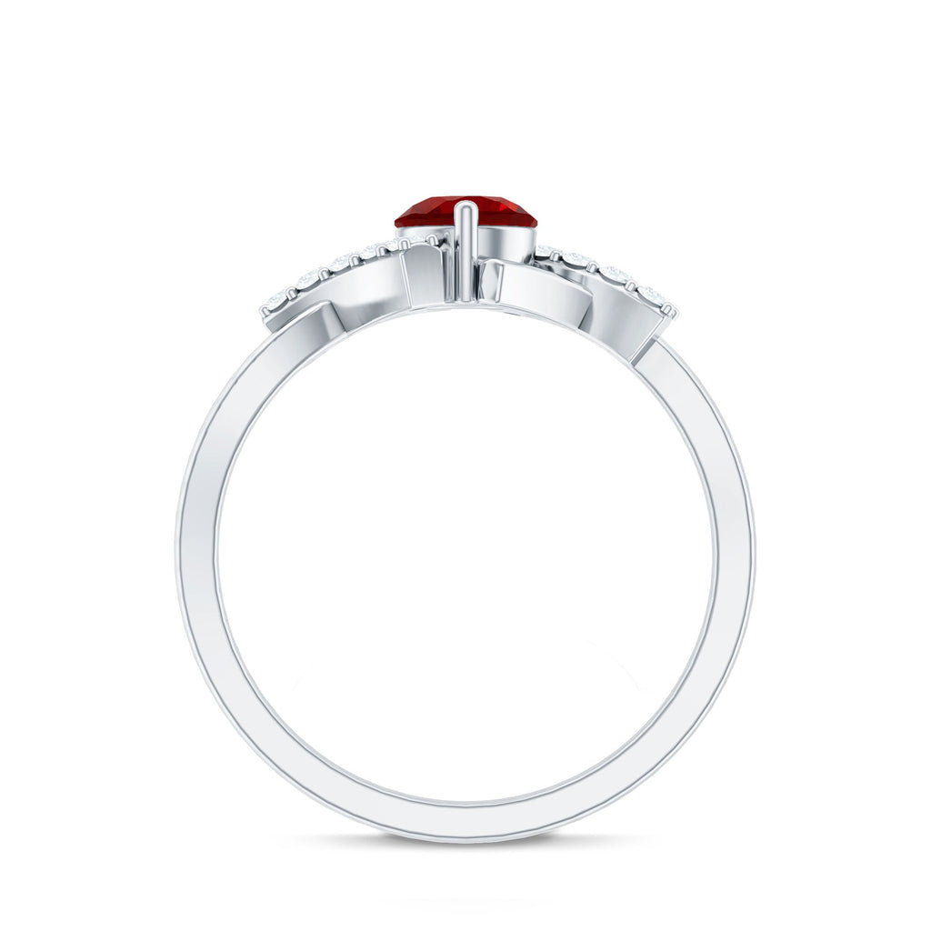 Lab Created Ruby and Diamond Promise Ring for Her