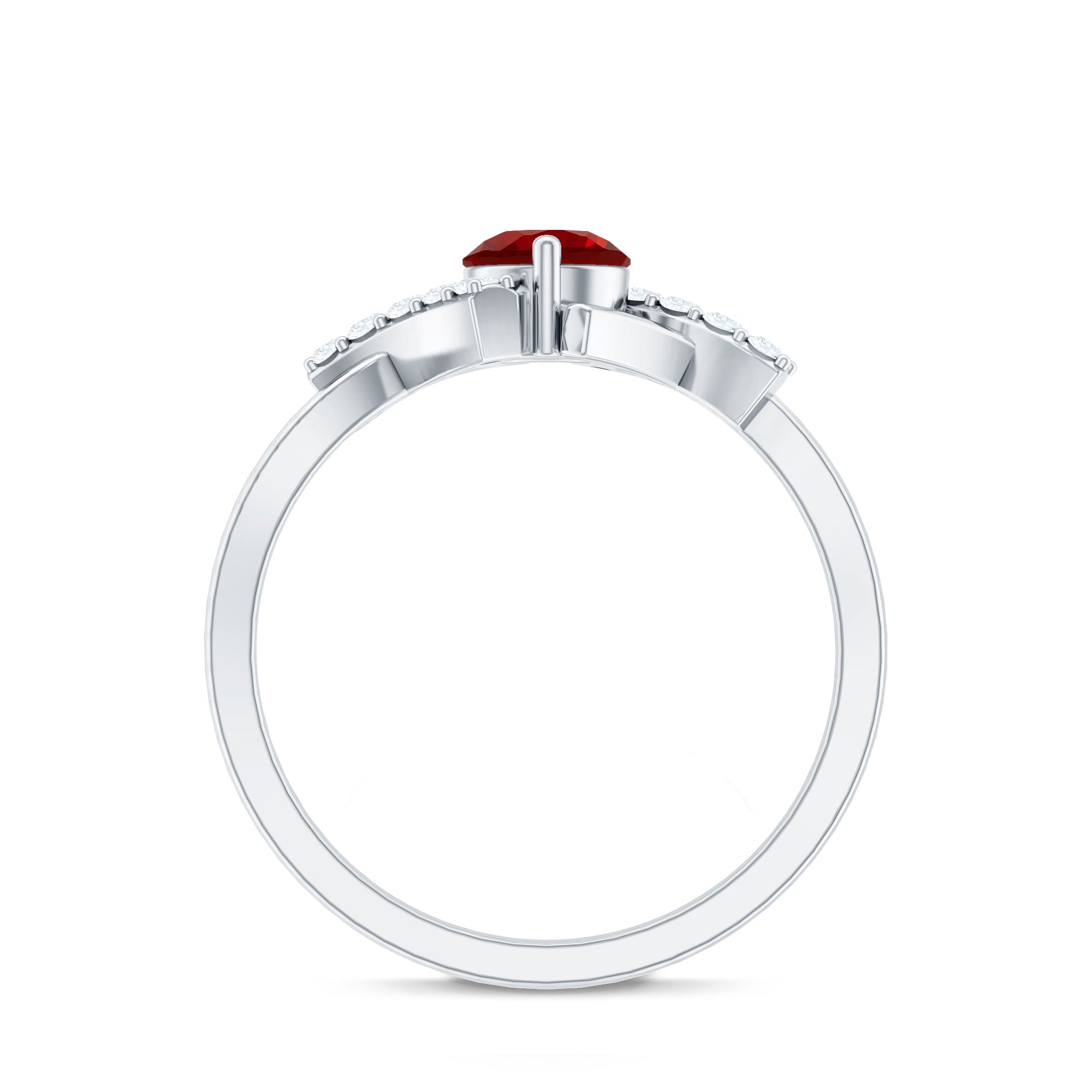Lab Created Ruby and Diamond Promise Ring for Her