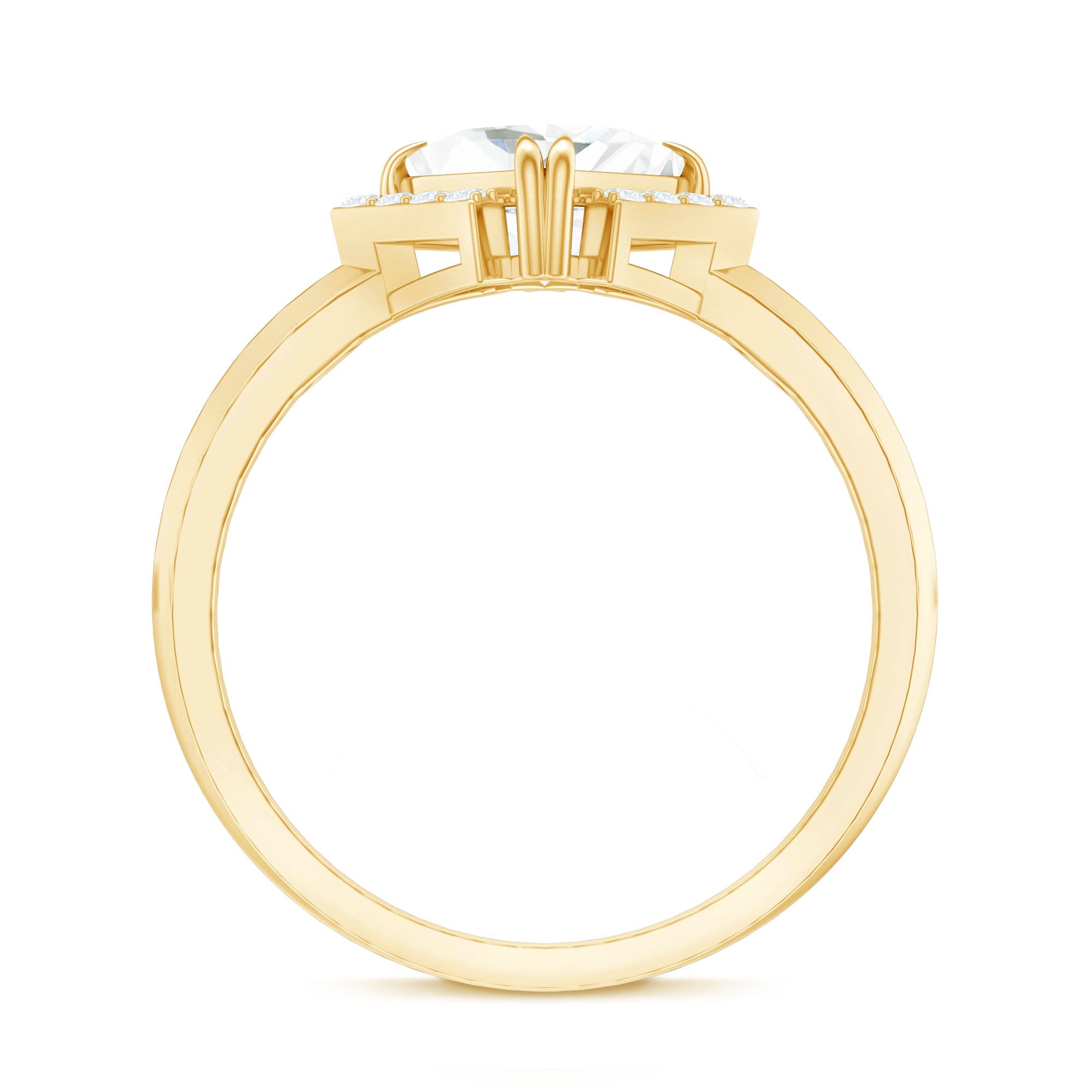 Princess Cut Certified Moissanite Halo Engagement Ring