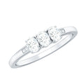 Oval Shaped Moissanite Three Stone Ring for Women