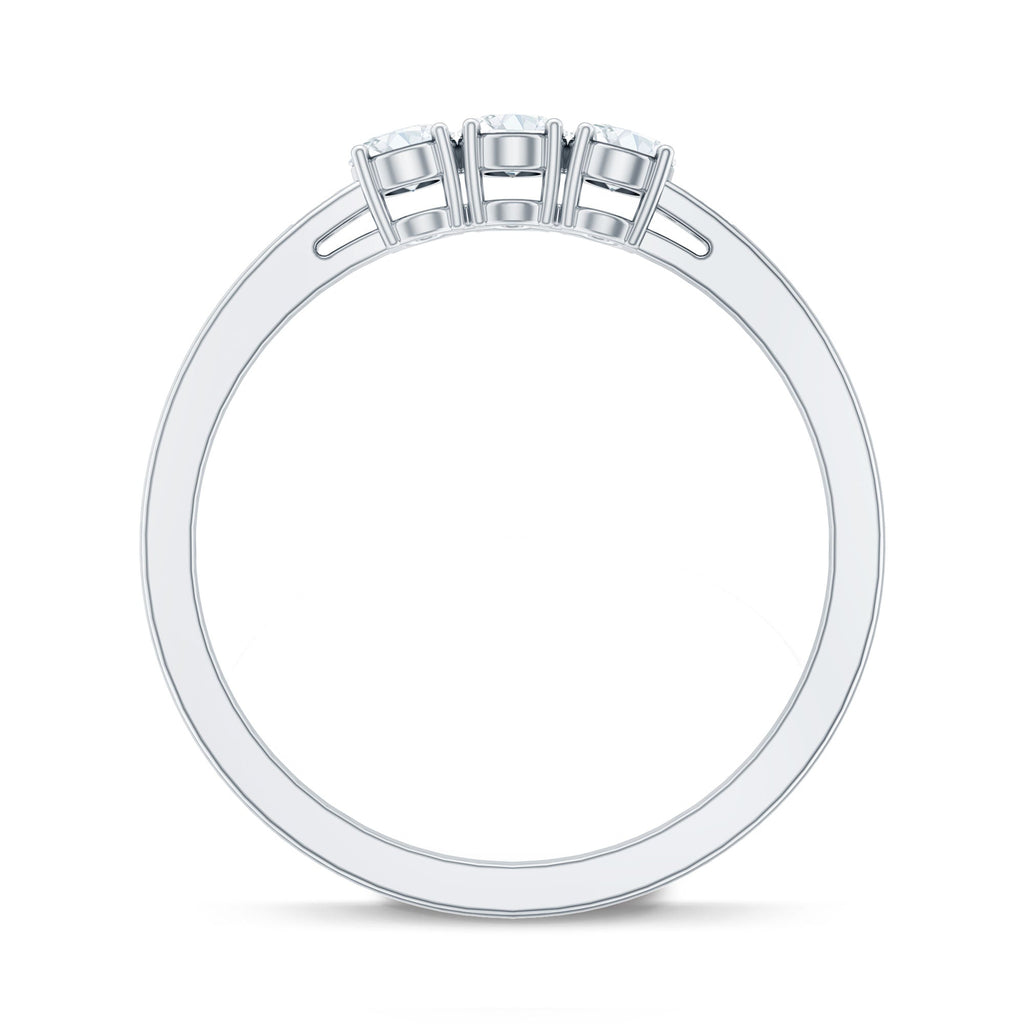 Oval Shaped Moissanite Three Stone Ring for Women
