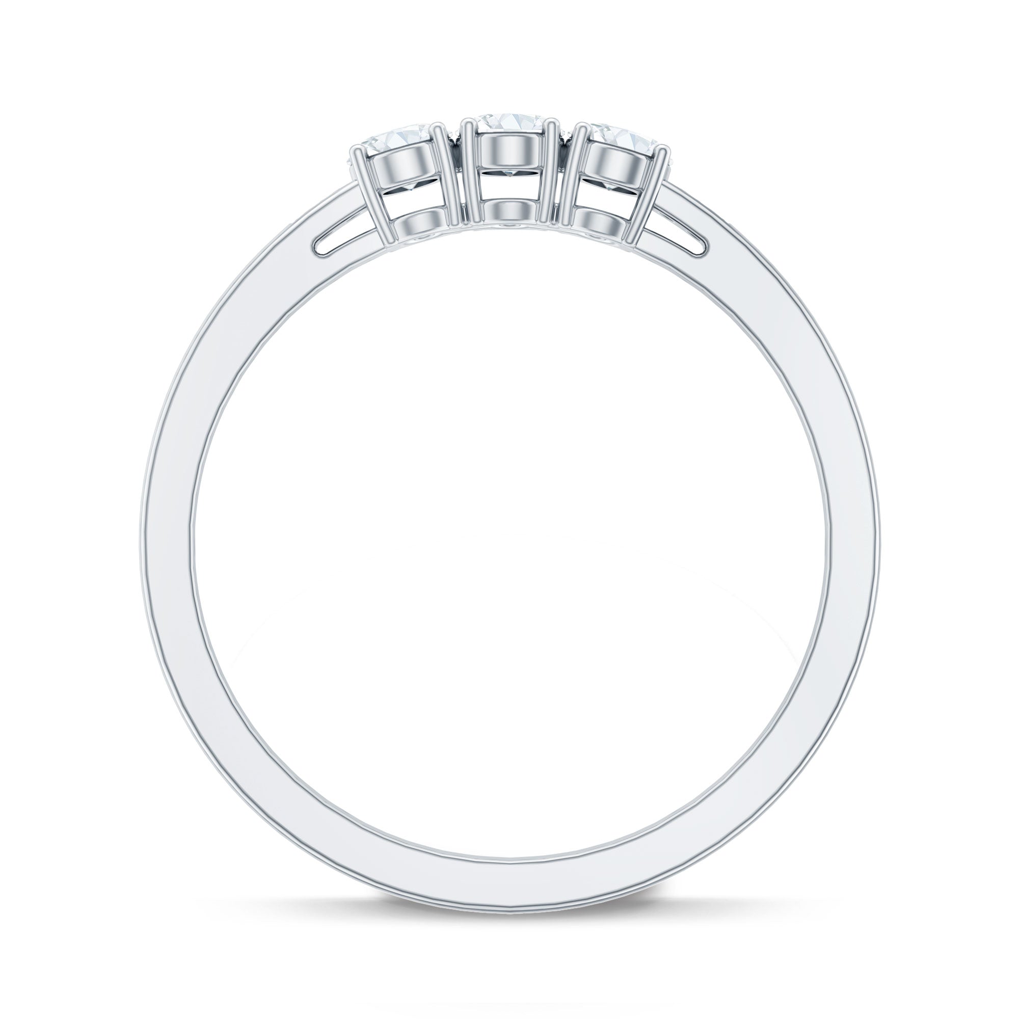 Oval Shaped Moissanite Three Stone Ring for Women