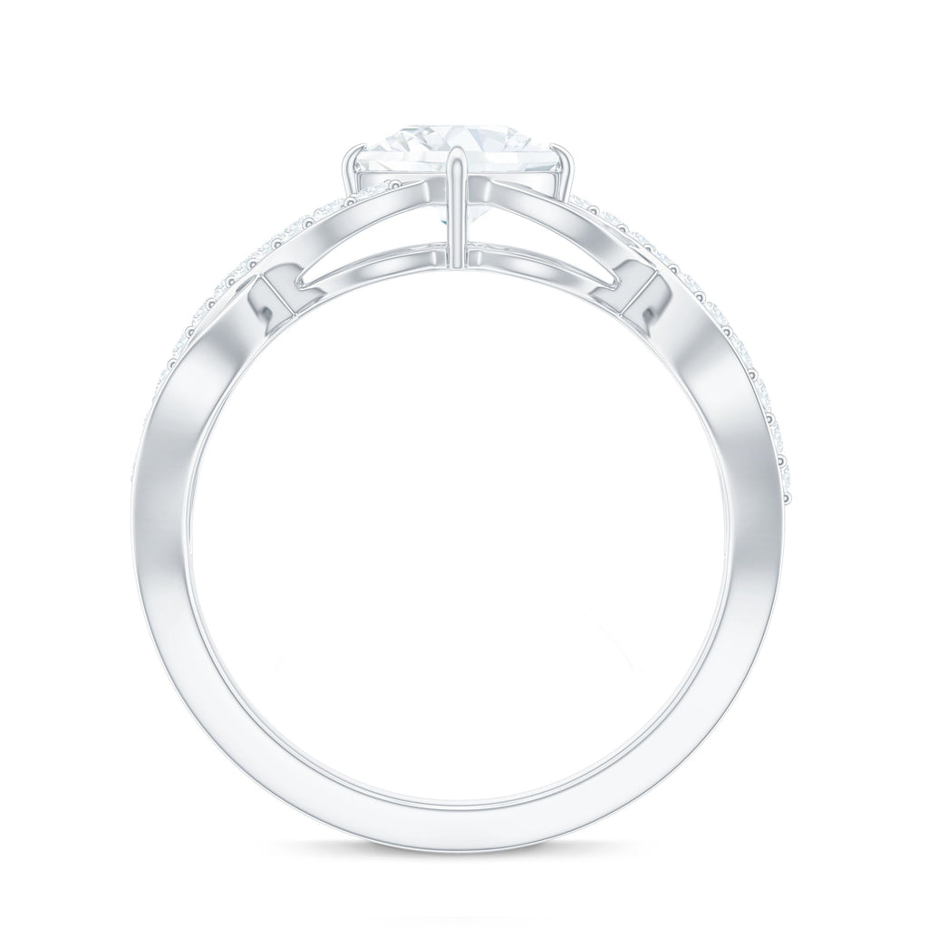Cushion Cut Moissanite Infinity Band Engagement Ring