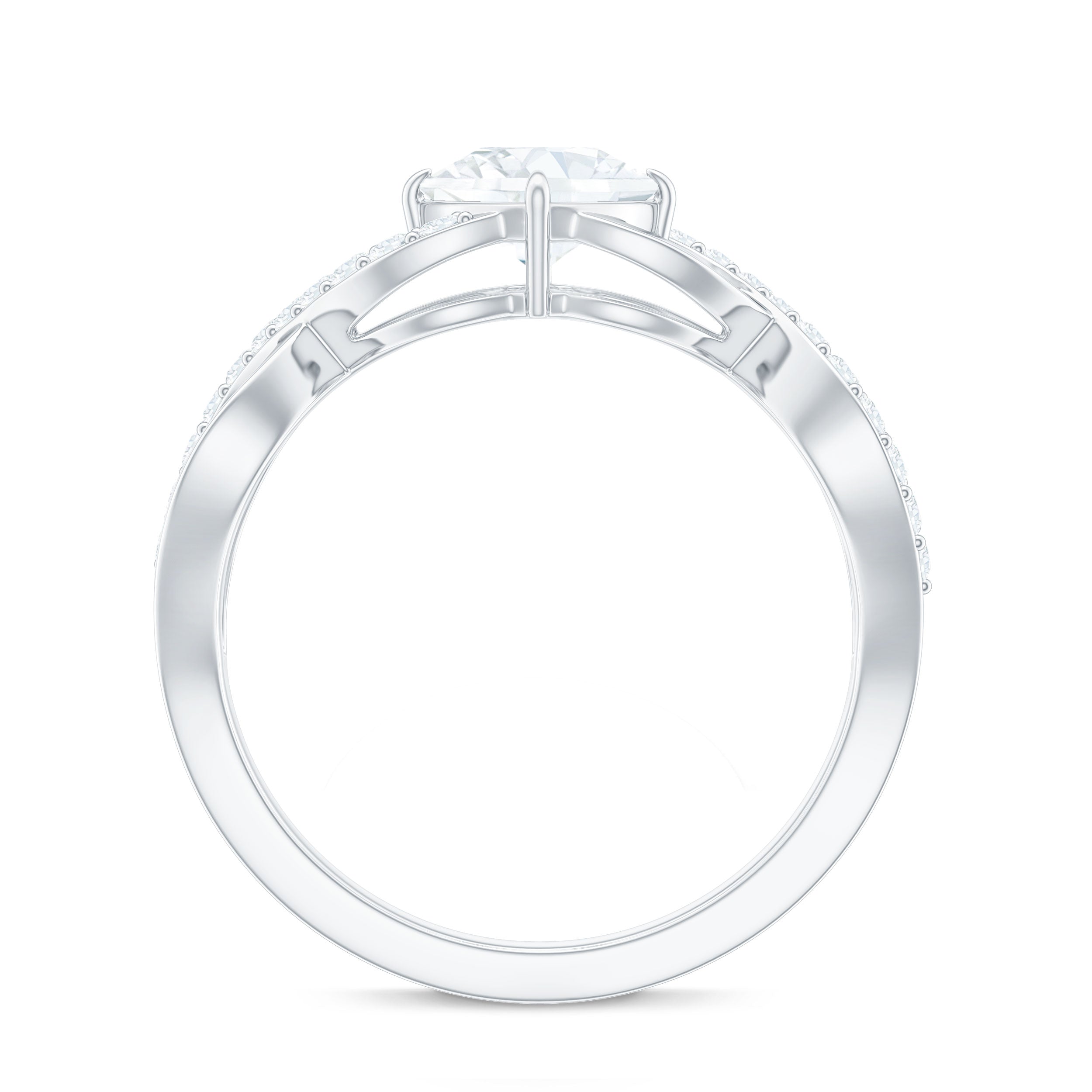 Cushion Cut Moissanite Infinity Band Engagement Ring