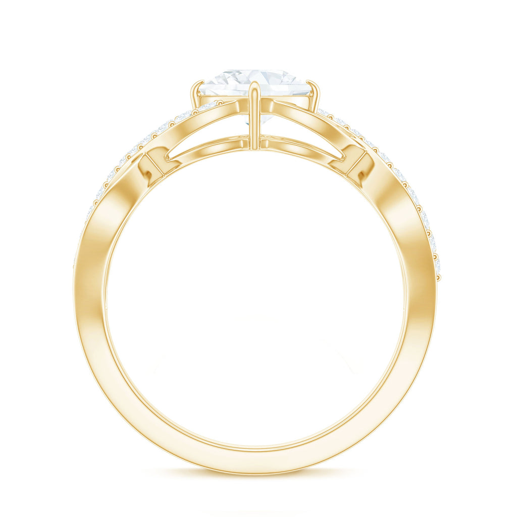 Cushion Cut Moissanite Infinity Band Engagement Ring