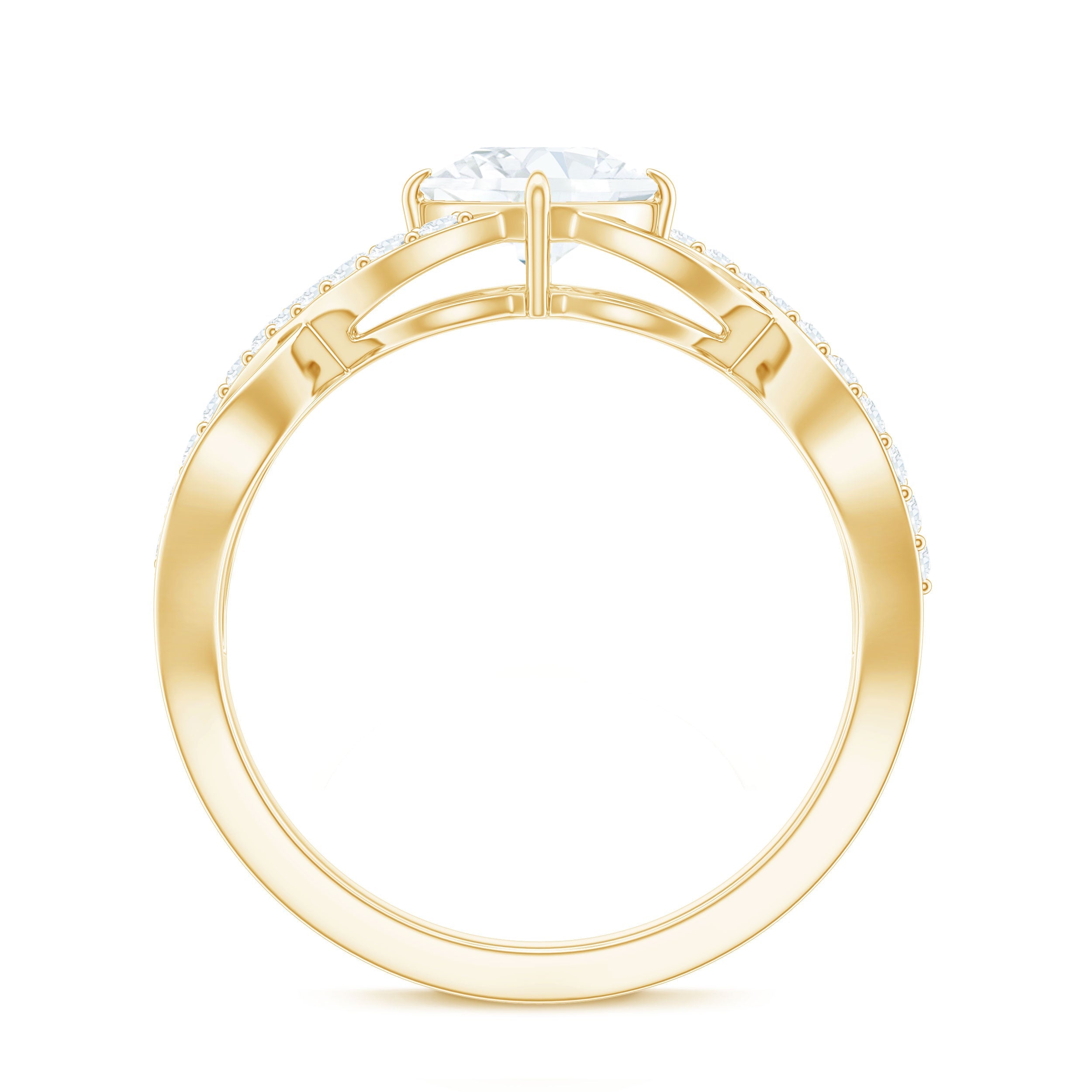 Cushion Cut Moissanite Infinity Band Engagement Ring