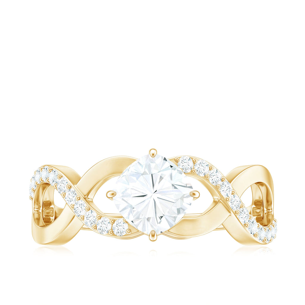Cushion Cut Moissanite Infinity Band Engagement Ring