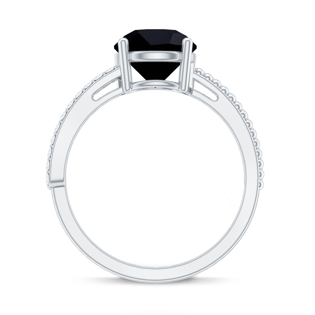 Certified 2 Carat Lab Grown Black and White Diamond Engagement Ring