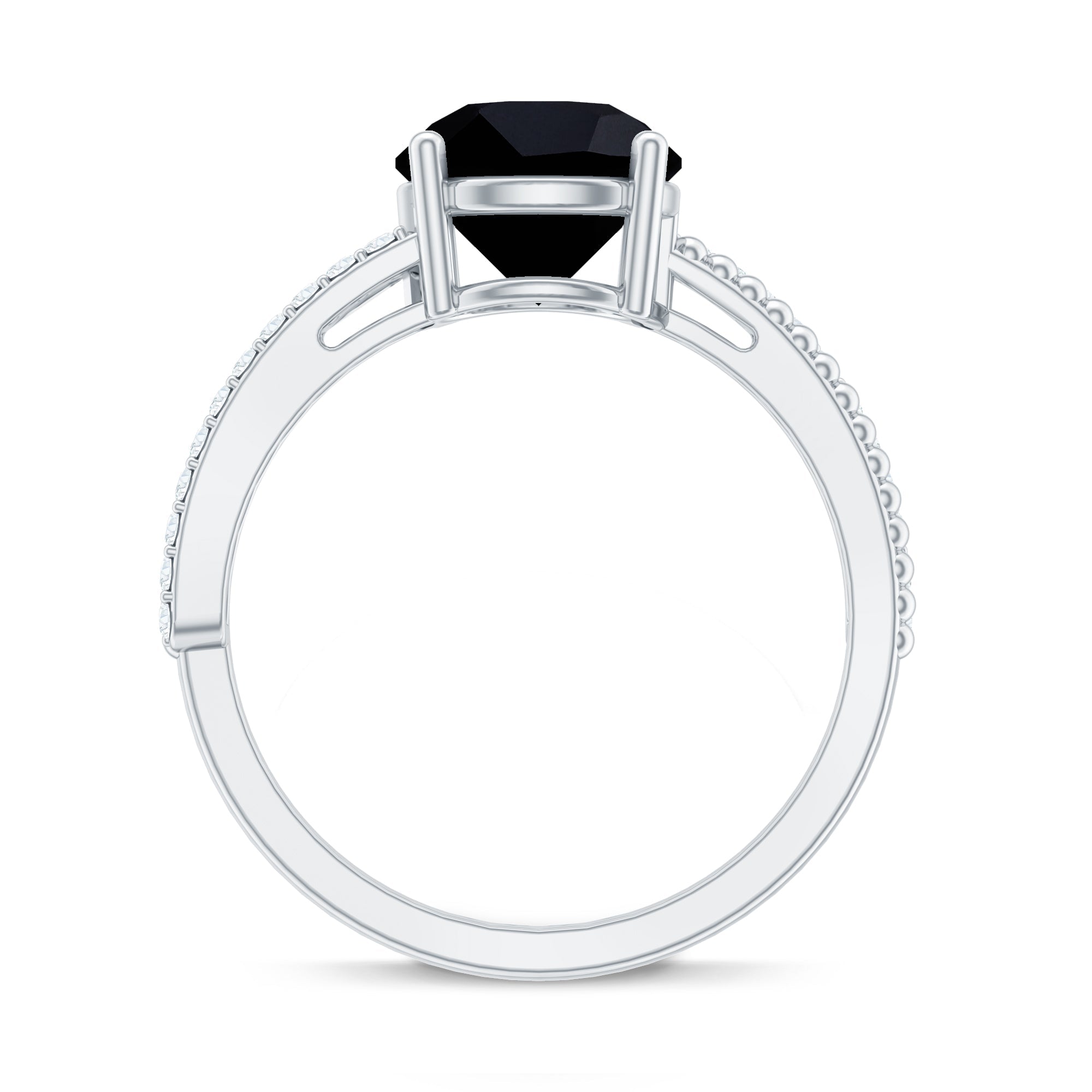Certified 2 Carat Lab Grown Black and White Diamond Engagement Ring