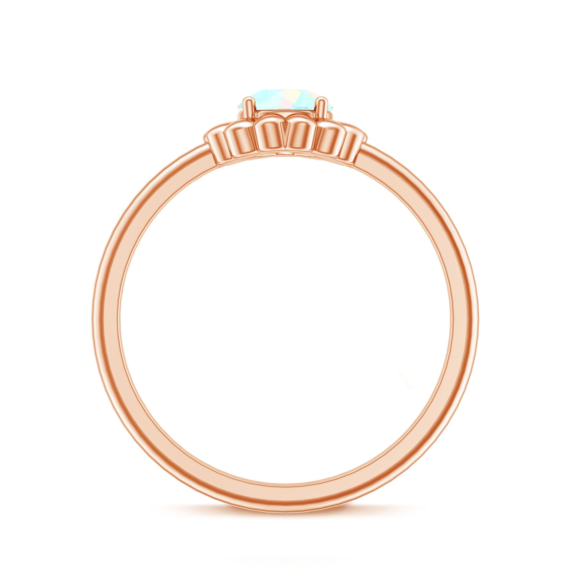 Natural Solitaire Ethiopian Opal Flower Promise Ring