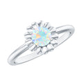 Natural Solitaire Ethiopian Opal Flower Promise Ring