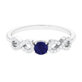 Minimalist Blue Sapphire and Diamond Infinity Promise Ring